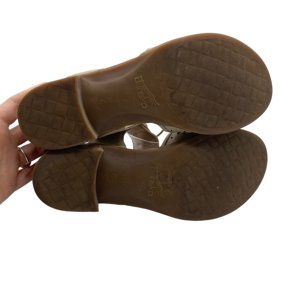 Dansko Sandals Liz Beige Leather Casual Comfort Neutral Womens Size 7.5 - Picture 9 of 11